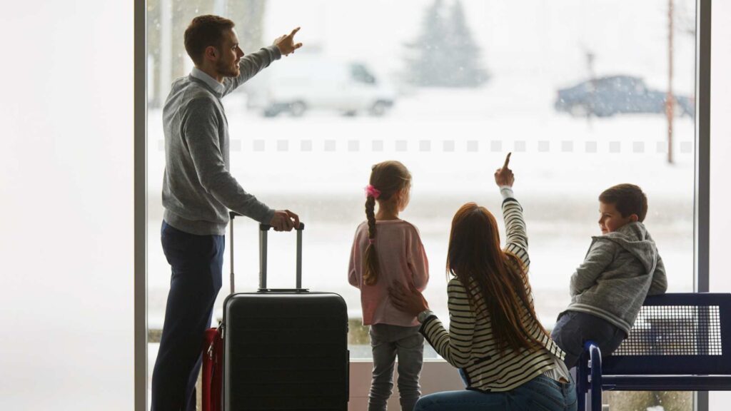 Family preparing for a trip